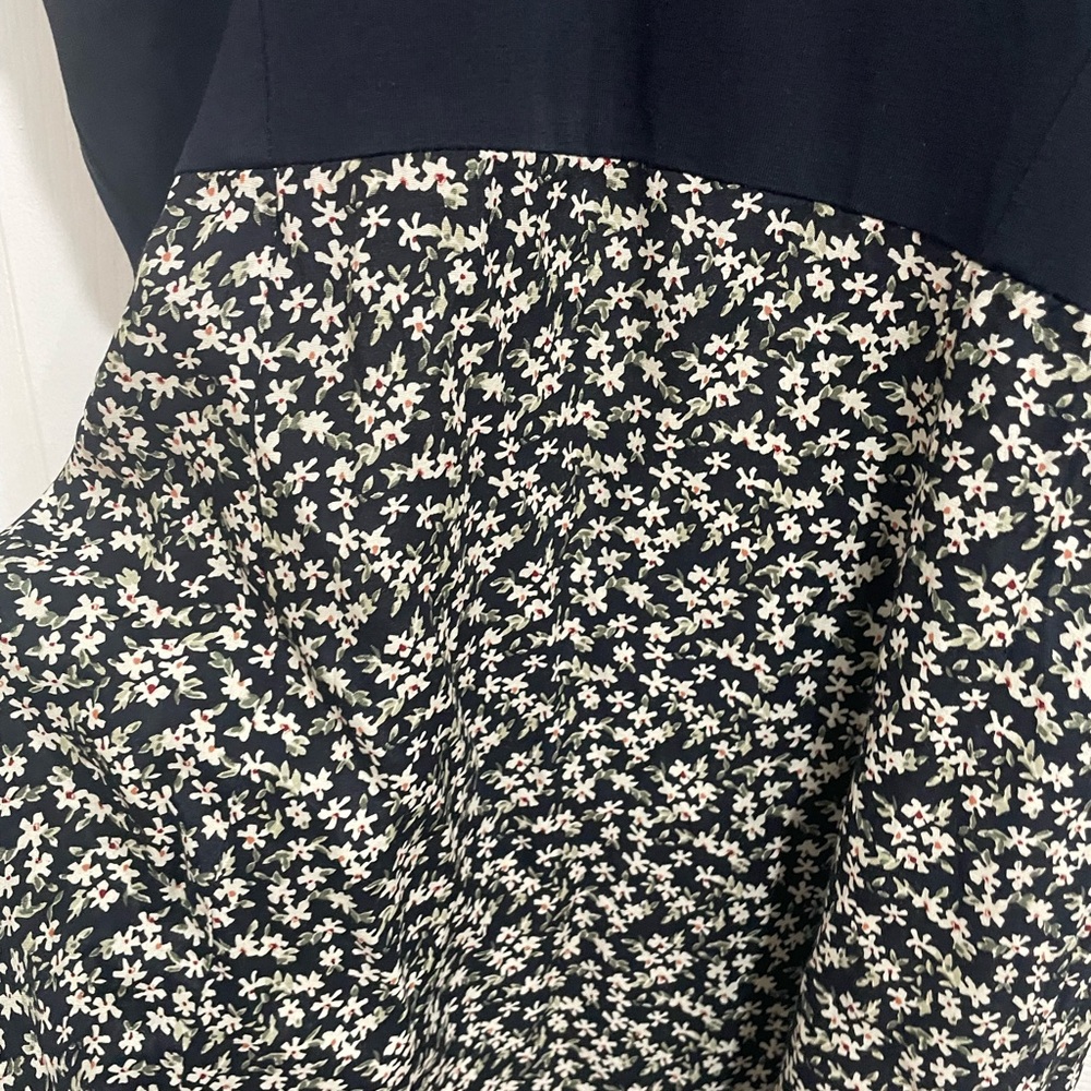 Navy blue and floral skirt dress size 6 Jonathan Martin - Picture 3 of 5